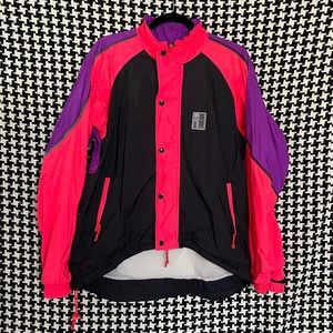 Vintage Dave Scott Sport Insport Large neon 80s 90s windbreaker